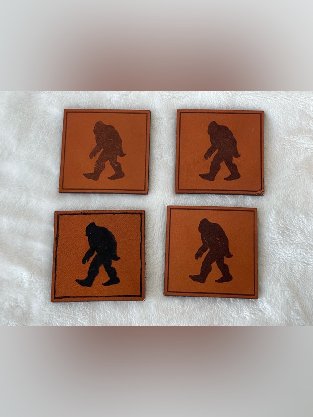 4 big foot Leather patches